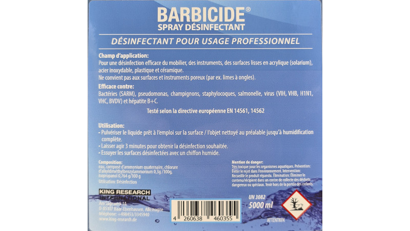 Recharge désinfectant Barbicide 5000ml