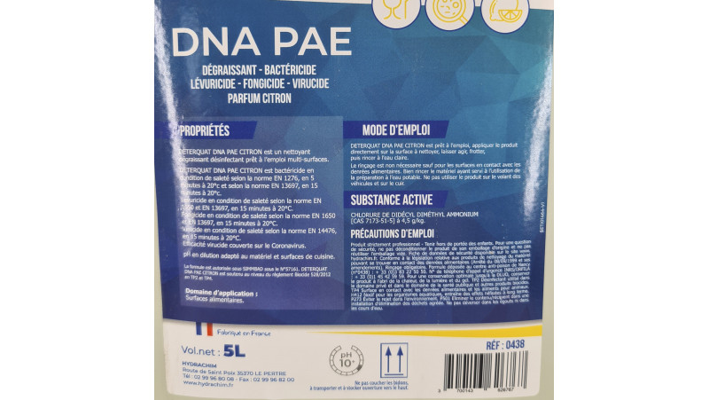 Bidon de 5L de spray désinfectant bactéricide fongicide virucide