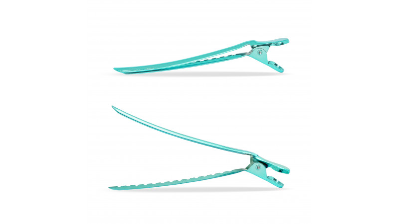 Pack de 10 pinces clip sépare mèches colorées - Vert émeraude
