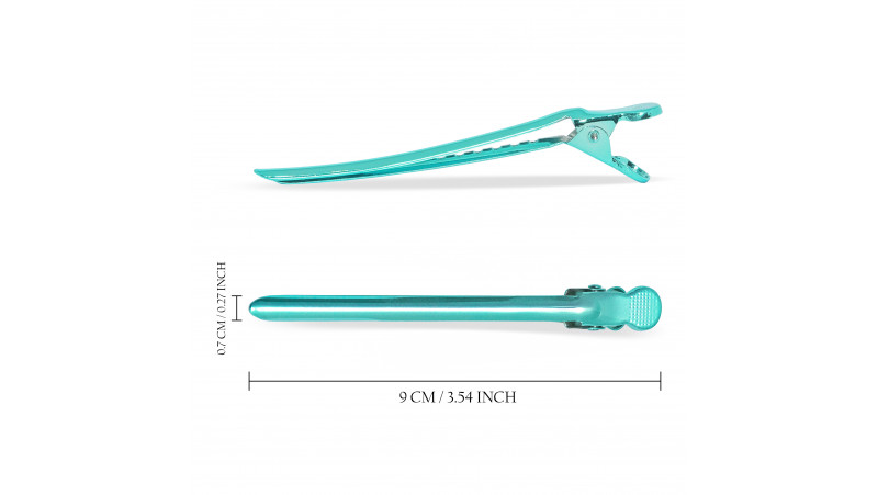 Pack de 10 pinces clip sépare mèches colorées - Vert émeraude