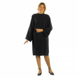 Peignoir Noir Col velcro Fabriqué en France