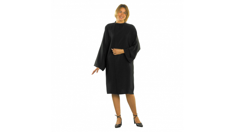 Peignoir Noir Col velcro Fabriqué en France