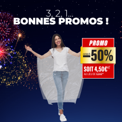 Capes plastiques blanches 17 microns 110cm x 130cm - Lot de 30