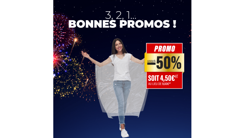 Capes plastiques blanches 17 microns 110cm x 130cm - Lot de 30