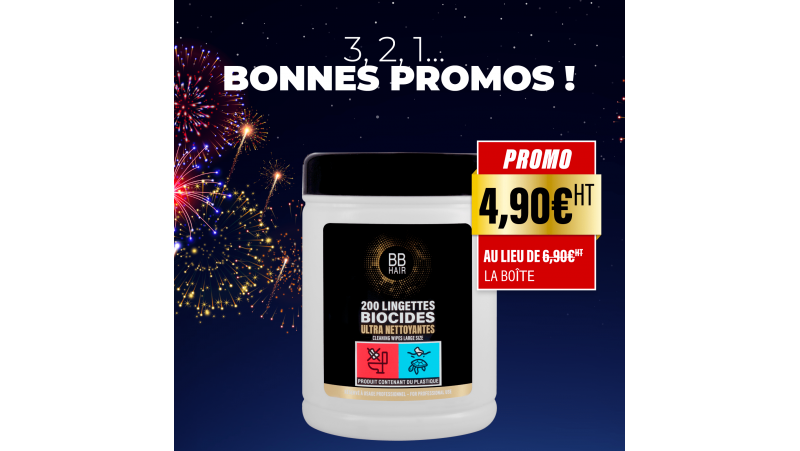Lingettes biocides ultra nettoyantes BBHair - boîte de 200
