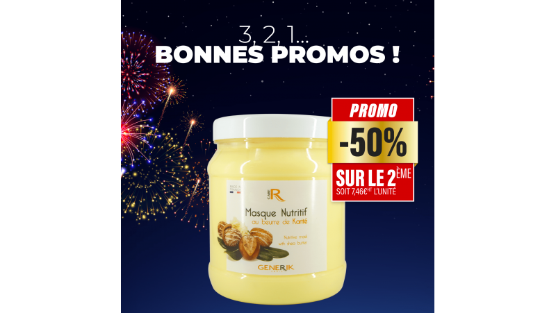 1 Masque Nutritif au Beurre de Karité 1000 ml achetés, le 2ème à 50%