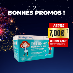 Boîte de 5 paquets de 10 masques médicaux pour enfants Type II