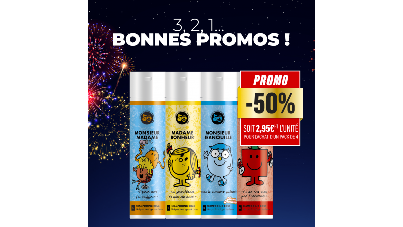 Pack de 5 shampoings exclusifs Monsieur Madame