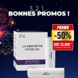 4 rouleaux de 50 serviettes jetables en tissu (14,50€ le rouleau)