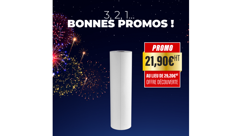 Serviettes techniques plastifiées jetables - Rouleau de 75