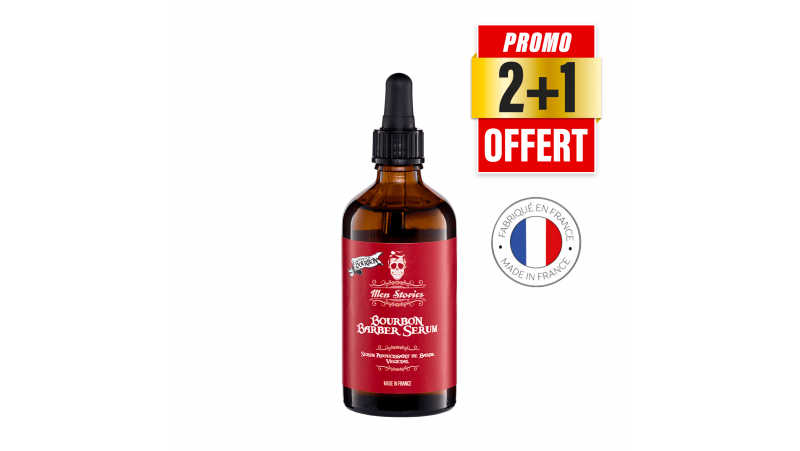 2 Serums Barber avec Pipette- Bourbon- Men Stories - 100ml+ 1 OFFERT
