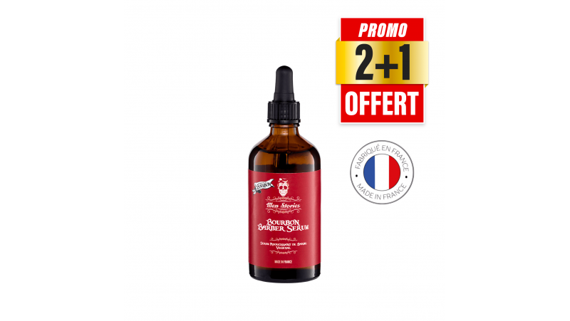 2 Serums Barber avec Pipette- Bourbon- Men Stories - 30ml+ 1 OFFERT