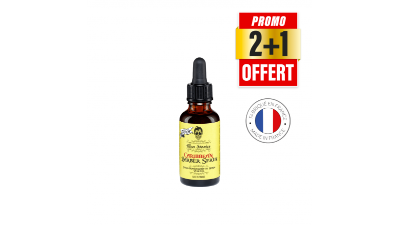 2 Sérums Barber avec Pipette-Caribbean-Men Stories-30ml + 1 OFFERT